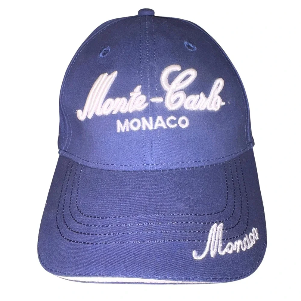 Monaco Legend Hat Cap Mens Blue Embroidered Monte Carlo Formula 1 Strapback